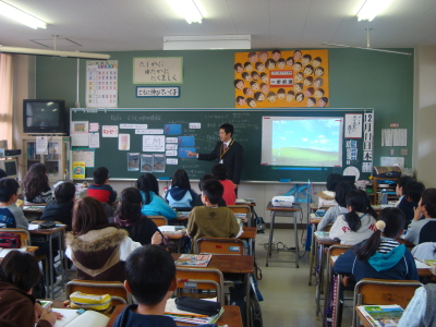 5年生社会科の授業。